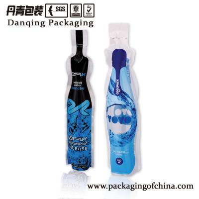 China Bottle shape plastic bags, injection doypack for water&juice Customized for sale