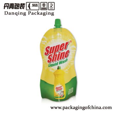 China Bottle shape plastic bags, liquid wash detergent plastic packaging bag Y1636 for sale