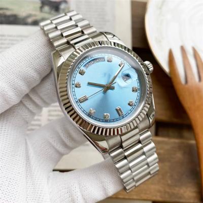 China New Automatic Date 2022 Day Date Men Watch Top Brand Fashion Waterproof Round Quartz Luxury Men's Stainless Steel Watches for sale