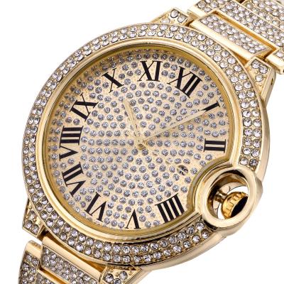 China Luxury Full Date Automatic Diamond Hip Hop Iced Out Couple Watches Roman Numeral Ladies Wrist Watch Clock Man Wrist Watch for sale