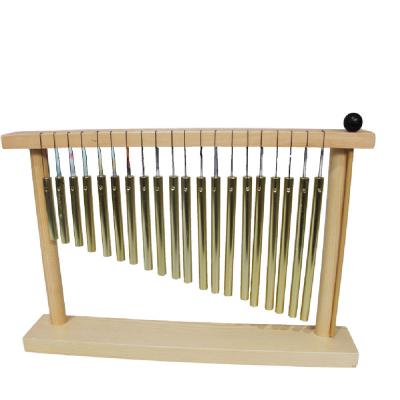 China Children learning & Type exercise; Wholesale Professional Music Enlightenment Accompaniment Teaching Equipment 20 Tone Solid Wood Brass Wind Chime for sale