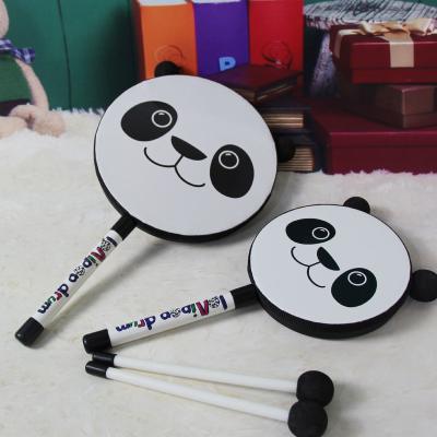 China Educational Children's Musical Instruments Baby Educational Toys Handle Panda Drums for sale