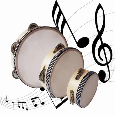 China Children learning & Type exercise; Wholesale Cheap Musical Enlightenment Orff Instrument Percussion Musical Instrument Trunk Tambour For SaleAn Playback Open Frame Tambour Basque for sale