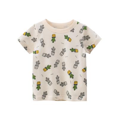 China Wholesale anti-shrinkage Korean version of the desert cactus boy printed African clothes of the children's T-shirt for sale