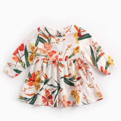 China 2021 Anti-wrinkle baby summer dress tutu girls formal dress sunbath kids boutique clothing floral print for sale