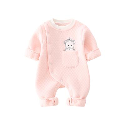 China 100% Cotton Thick Long Sleeve Clothes Baby Boy Girl Newborn Rising Rompers Pajamas for sale