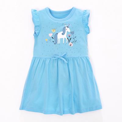 China Anti-wrinkle Boutique Summer Girls Dress Sleeveless Baby Unicorn Dress for sale