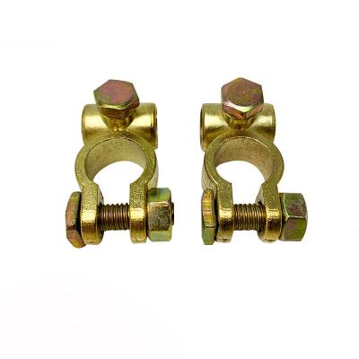 China Power Connection 1 Pair Battery Terminal Assembly Pure Copper Car Battery Terminal Pure Copper Clamp Clips Brass Connector for sale