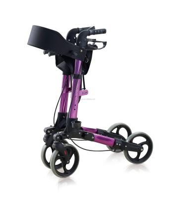 China Lightweight Customizable Color Lightweight Aluminum PVC 6 Rolls Collapsible Walker Rollators for sale