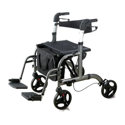 China Comfortable adults medical foldable aluminum r8 drive rollator upright lightweight walker with seat for sale