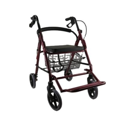 China High Quality Hospital Supply Detachable And Easy Folding Foldable Rollator With PVC Padded Seat for sale