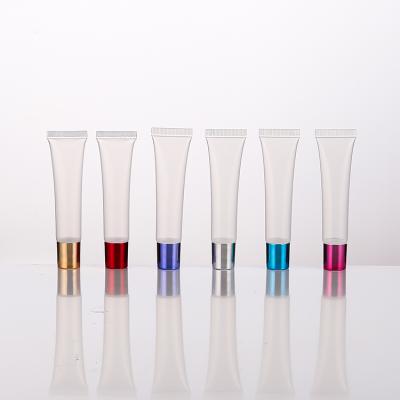 China 10ml 15ml 20ml Cosmetic Empty Custom Clear Plastic Tube With Screw Lid For Lip Gloss Packaging for sale