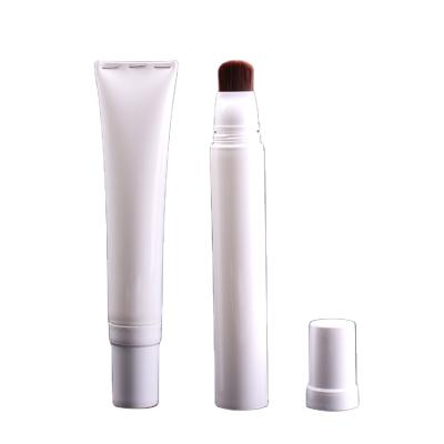 China Cosmetic Transparent Cosmetic Plastic Tube With Brush Applicator For Foundation Liquid Packaging for sale