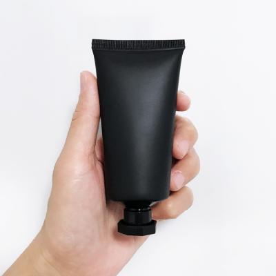 China 50g Cosmetic Tube 50ml Matte Black Shiny Facial Black Cosmetic Tube Cleansing Cream Tube Packaging for sale