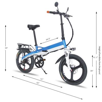 China Xinyida 500w Eu Standard Electric Bike Aluminum Alloy Foldable 20 Inch Electric Ebike Folding Bikes For Adult for sale