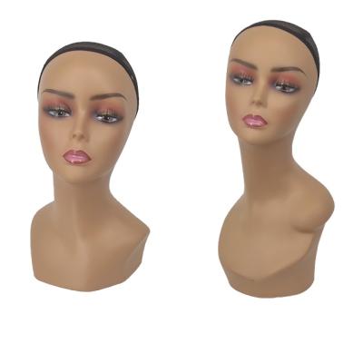 China With Wig Sells Realistic OEM Display Women Wigs Main Makeup Scarves European Model Wholesale Women Mannequin Heads Shoulderless For Sale for sale