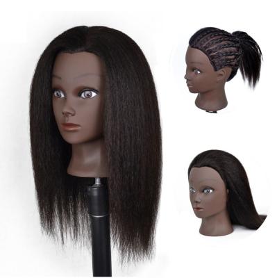 China Cosmetology Mannequin Heads Real Hair Styling Dye Cutting Female Cosmetology Mannequin Training Practice Mannequin Head for sale