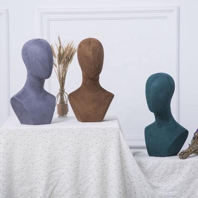 China Clothing Hat Rack Female Mannequin Hat Wig And Display Stand Head Models Wrapped With Scarf for sale