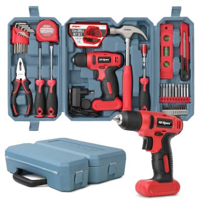 China Hi-Spec. 57 Pcs Hand Tools Tool Kit For Household And Office DIY Drill Driver Tool Kit Set 1500 MilliAmp Hours for sale