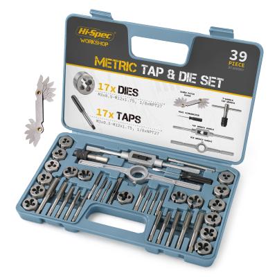 China 39 PC Metric Tap and Die Set Professional Tap Die Tool Kit DT30090Y-1 for sale