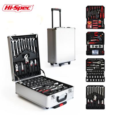 China Hispec Household Tool Kit 217 Pieces Germany Vanadium Chrome Design Aluminum Case Professional Tool Kit for sale