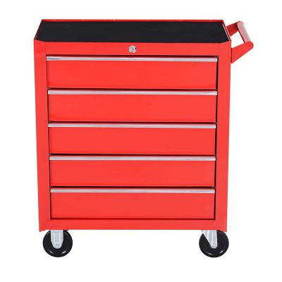 China Fami Workshop Workbench 5 Drawer Garage Tool Storage Trolley Durable Cheap Tool Cabinet With Handle And Wheels for sale