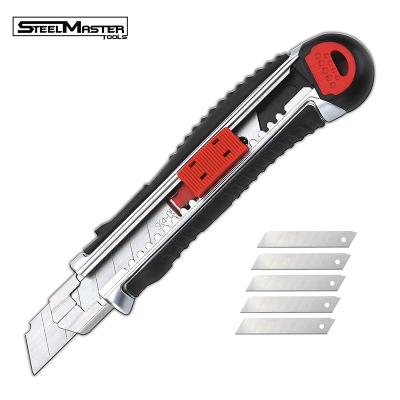 China Safety Box Opener Bulk Wholesale Box Cutter Utility Knife Sliding Retractable Blade Serving Knife for sale