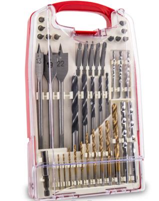 China Hi-Spec Mixed Drill Bits. 40piece Brad Bridge Wood Bits 50mm SL&PH set DT30122 for sale