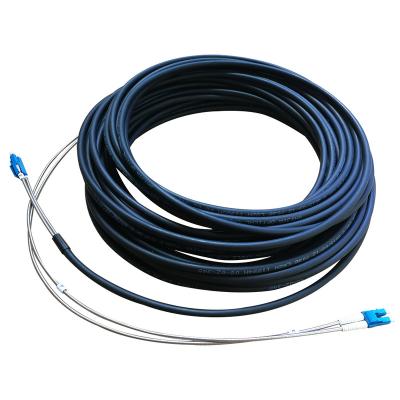 China IP67 Outdoor Waterproof Telecommunication Base Station G657A LC Duplex 7.0mm Singlemode Fiber Optic Patch Cord for sale