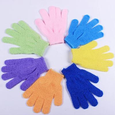 China Hot Sale Bath Glove Body Scrubber Clean Nylon Bath Glove Custom Exfoliating Shower Exfoliating Gloves for sale