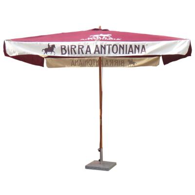 China Modern Outdoor Wood Logo Bali Style Garden Pool Sun Shade Umbrella for sale