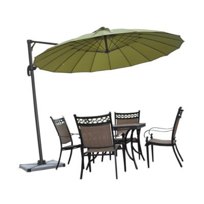 China Modern Hotel Patio Outdoor Open Air Reception Table Chair With Umbrella for sale