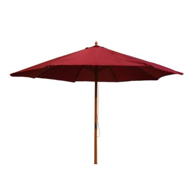 China Large 9ft 10ft Modern Outdoor Wooden Patio Garden Beach Umbrella Manufacturers for sale