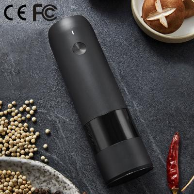 China Durable Matte Black Electric Adjustable Stainless Steel Salt and Pepper Grinder Mill Set Clearly for sale