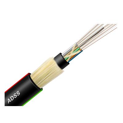 China Outdoor Types ADSS Fiber Optic Cable 1KM PBT 32/48/96 Core G652D Price for sale