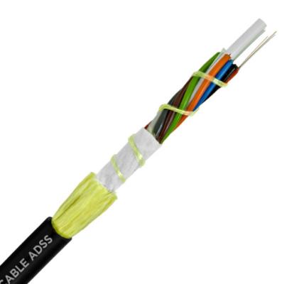 China Aerial ADSS Fiber Optic Cable 4/12/24/48/96 Cores Single Mode Meter Price Chat Armored G.652 Fiber Optic Cable Factory for sale