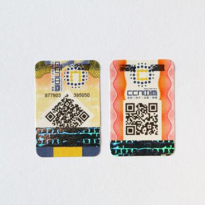 China Unique Magic Particle Technology 2.0 Security Hologram Qr Code Beverage Anti-Counterfeiting Label for sale