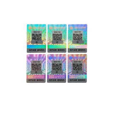 China Anti-counterfeit Custom 3D QR Code Serial Number Hologram Sticker for sale