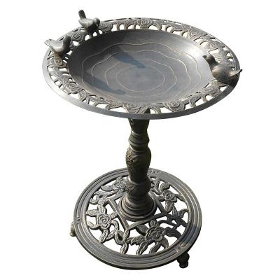 China The Western Style Cast Aluminum Furniture Garden Furniture Outdoor Patio Decoration Rose Bird Bath for sale