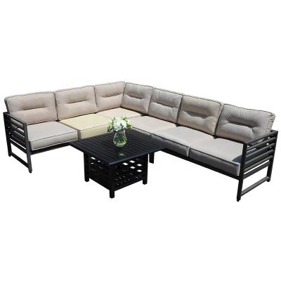 China Western Style Cast Aluminum Furniture Outdoor Garden Furniture Patio Sets Modular Outdoor Seating Sofa Set for sale