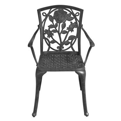 China Western Style Cast Aluminum Furniture Outdoor Garden Furniture Patio Rose KD Armchair for sale