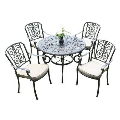 China Western Style Cast Aluminum Outdoor Furniture Garden Furniture Patio Sets Suffolk and Manhattan 4 Seater Dining Set for sale