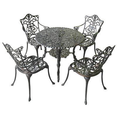 China Western Style Cast Aluminum Furniture Outdoor Garden Furniture Patio Sets Ocean & Crampon 4 Seater Dining Set for sale