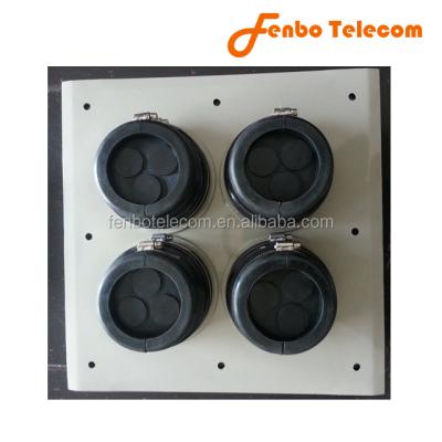 China Telecommunication 2*2 Port 12 Holes Cable Entry Plate , Aluminum Alloy Entry Seal Plate For Cable Entry for sale