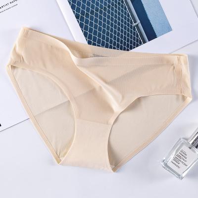 China Factory direct sales nude and comfortable fashion solid color high quality ice silk panties waistband for youth girl for sale