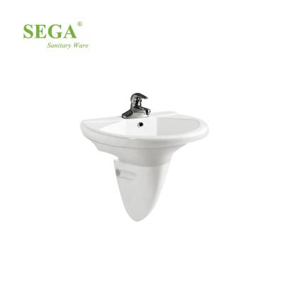 China 7809W Polished Ceramic Half Pedestal Half Basin Sink Pede Hand Wash Smooth Basin Gloss for sale