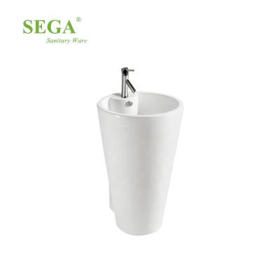 China P-7022L Pedestal Wash Basin Bathroom Polished Ceramic Free Standing Pedestal Wash Basin for sale