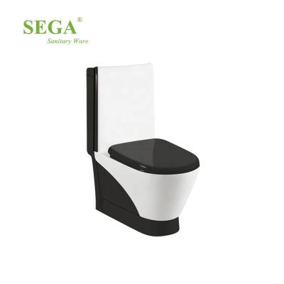 China M-9009P-7 Double-flush Hotel Bathroom Black Color WC One Piece Toilet for sale