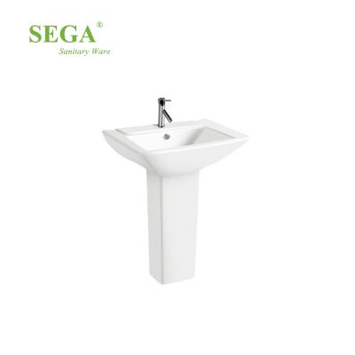 China P-7048 Polished Floor Standing Wash Basin Shallow And Full Basin Pedestal Wash Basin Price for sale