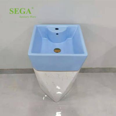 China P-7020L-1 Marble Design Bathroom Basin Pedestal Wash Basin Polished Square Color Matte Sink for sale